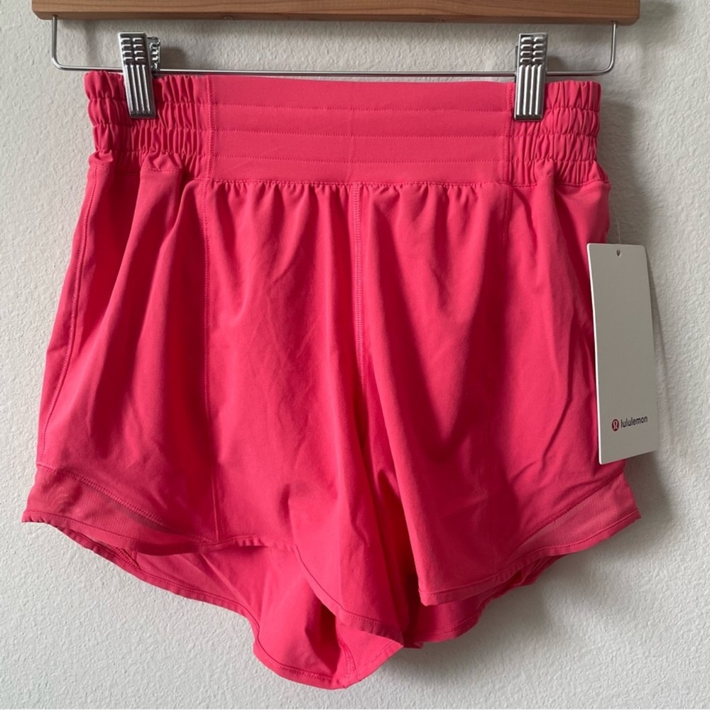 NWT Lululemon Hotty Hot High-Rise Lined Short 4” Glaze Pink Size 2